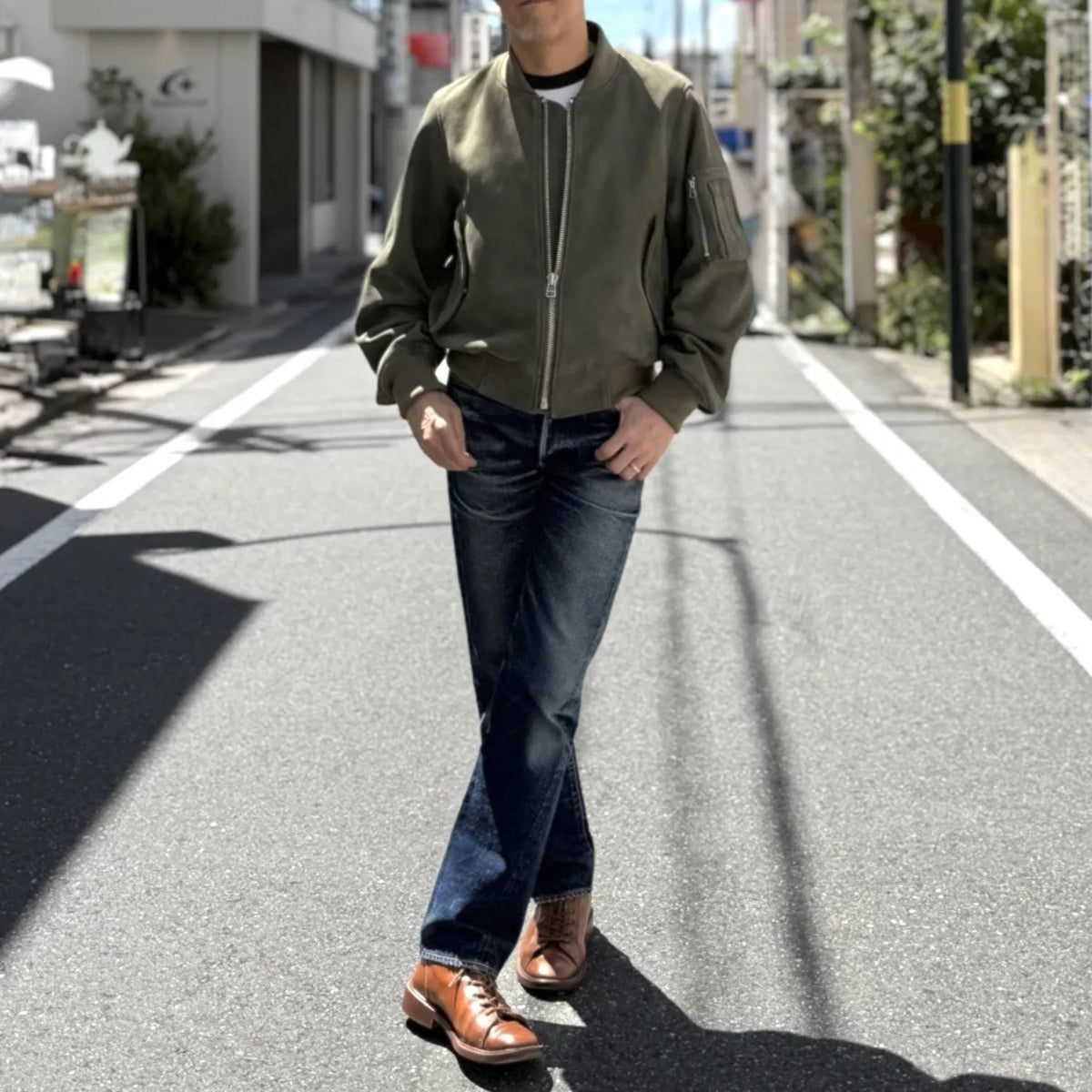 FK×Denim Cellar.SHEEP SKIN SUEDE MA-1