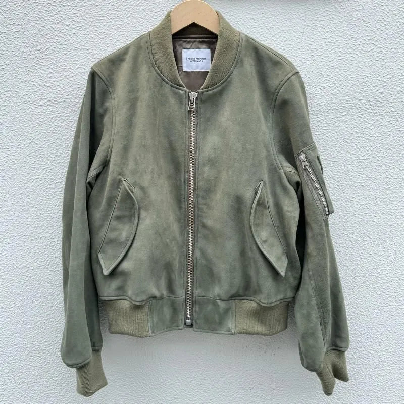 FK×Denim Cellar.SHEEP SKIN SUEDE MA-1