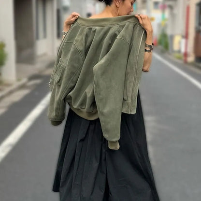 FK×Denim Cellar.SHEEP SKIN SUEDE MA-1