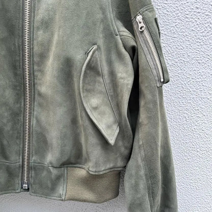 FK×Denim Cellar.SHEEP SKIN SUEDE MA-1
