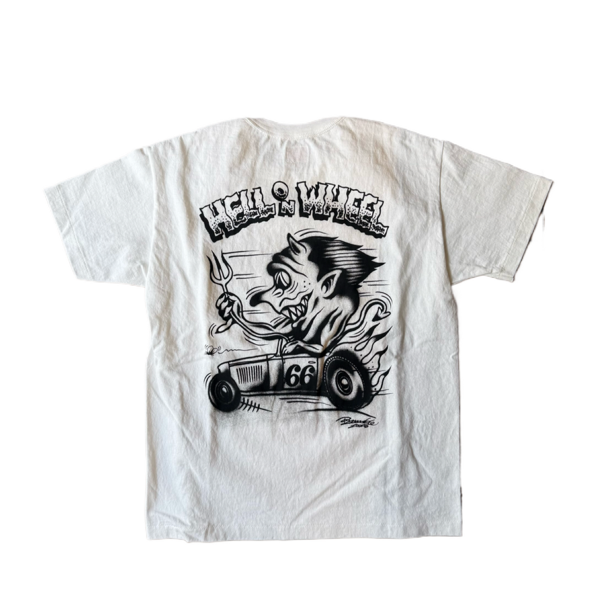 SPECIAL PRINT TEE HELL ON WHEELホットロッド