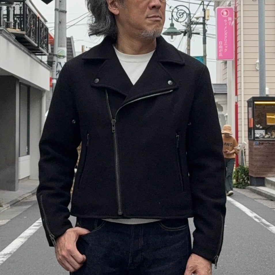 FK×Denim Cellar.  HARRIS TWWEED DOUBLE RIDERS JACKET
