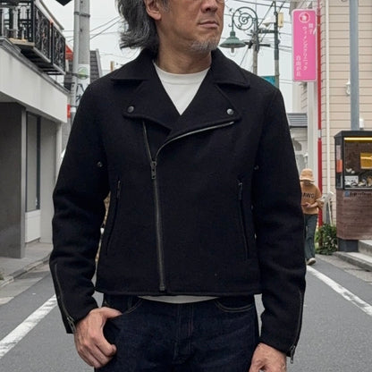 FK×Denim Cellar.  HARRIS TWWEED DOUBLE RIDERS JACKET