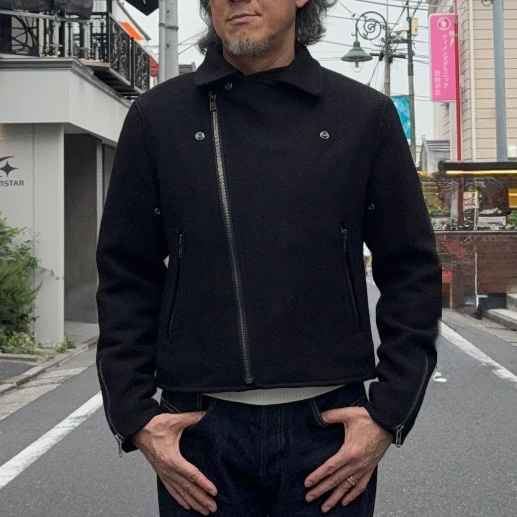 FK×Denim Cellar.  HARRIS TWWEED DOUBLE RIDERS JACKET