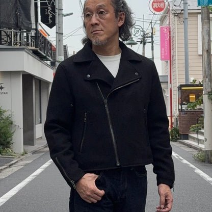 FK×Denim Cellar.  HARRIS TWWEED DOUBLE RIDERS JACKET