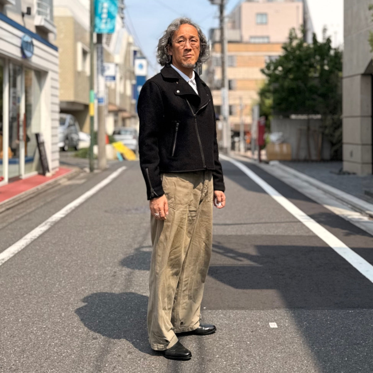 FK×Denim Cellar.  HARRIS TWWEED DOUBLE RIDERS JACKET