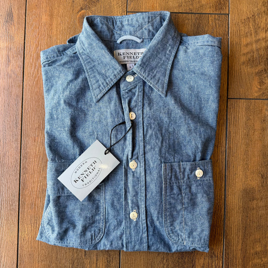 KENNETH FIELD インディゴシャンブレーシャツ