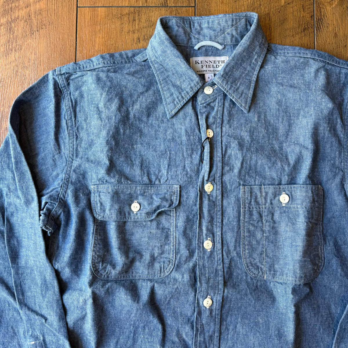 KENNETH FIELD インディゴシャンブレーシャツ